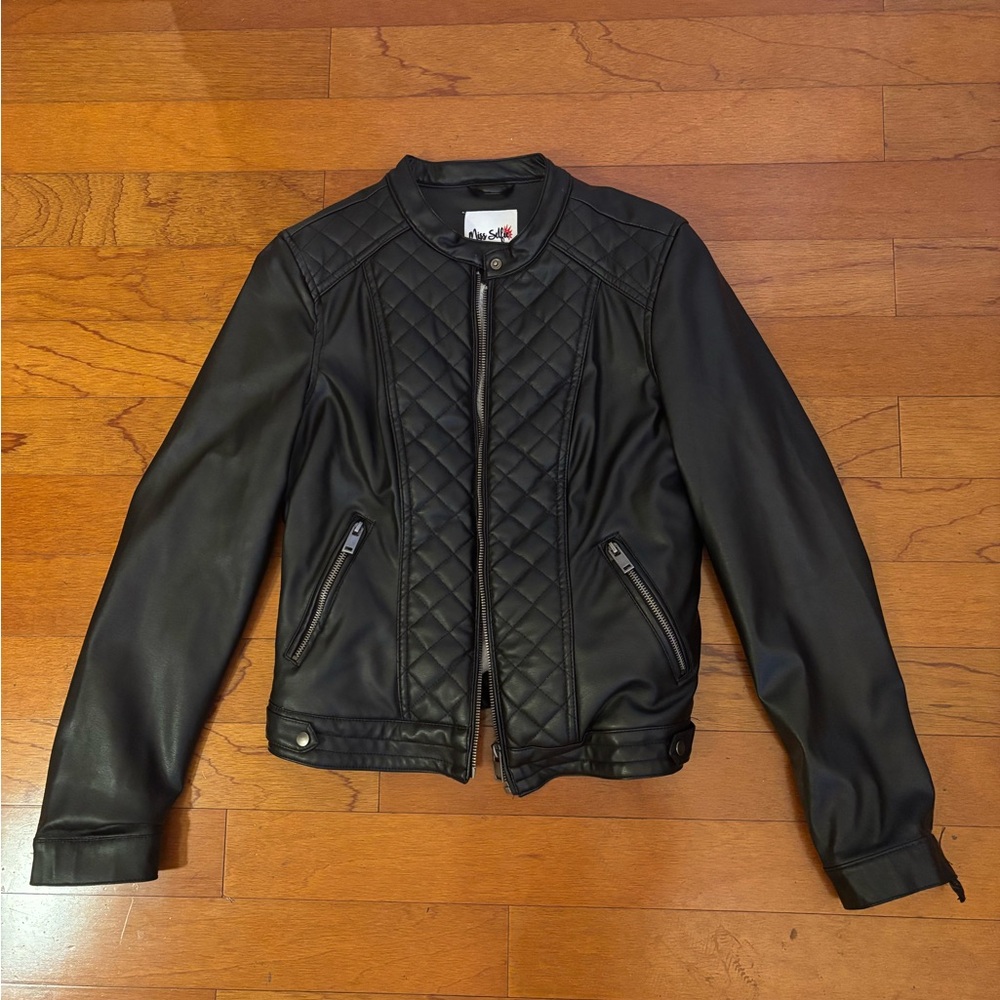 Women's Black Quilted Leather Jacket